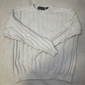 David Taylor Men's Ivory Crewneck Sweater